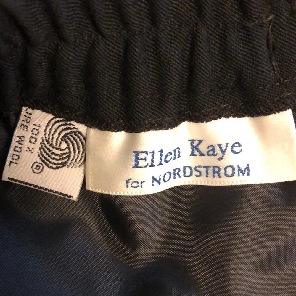 Ellen Kaye for Nordstrom black wool lined skirt with kick pleat size 18-…
